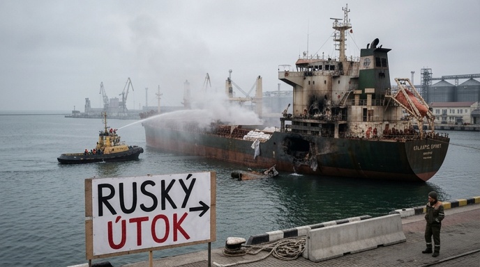 Ruský útok na nákladní loď u Oděsy zabil deset lidí