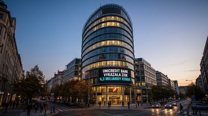 UniCredit Bank vykázala zisk 6,3 miliardy korun, meziroční nárůst o 8,8 %